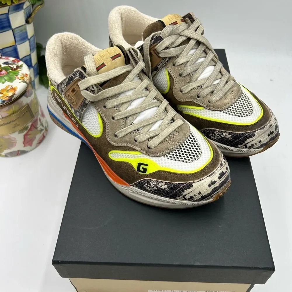 Women's Gucci ultra pace, low top sneakers size 37 made in Italy - Picture 3 of 8